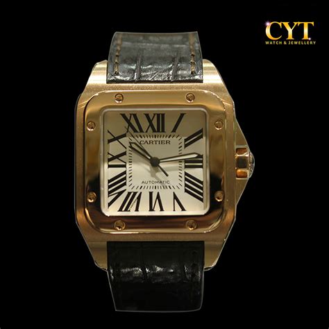 cartier santos 100 rose gold replica|cartier santos 100 price uk.